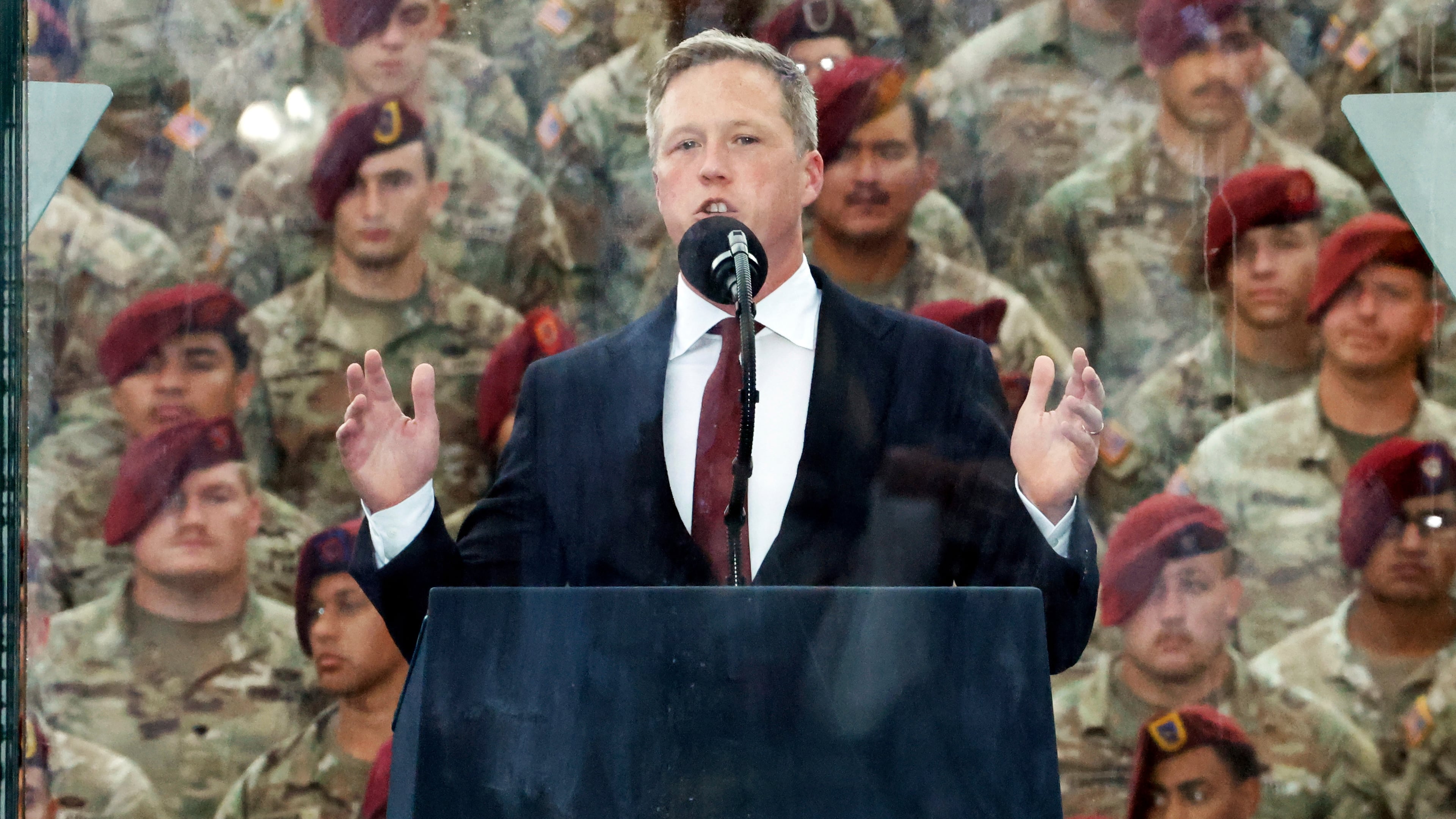 U.S. Army Secretary Dan Driscoll speaks at the America 250 celebration at Fort Bragg in Fayetteville, N.C., June 10, 2025. (AP Photo/Karl DeBlaker, File)