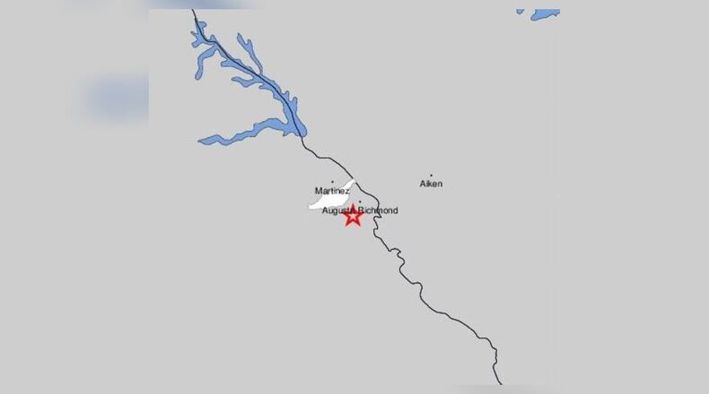The U.S. Geological Survey says a 2.1 magnitude earthquake hit near Augusta on Wednesday. (Credit: U.S. Geological Survey)