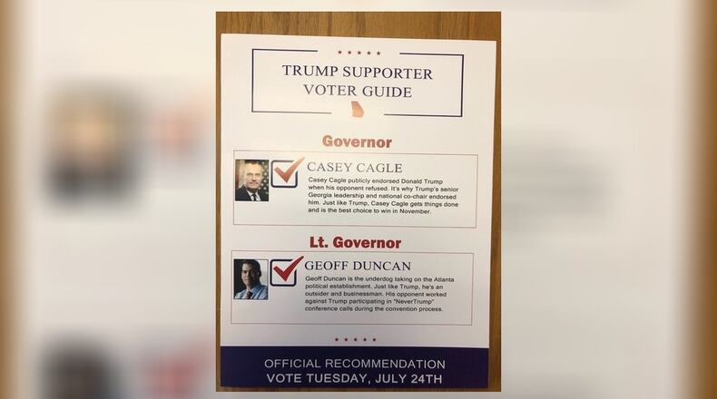 Misleading campaign mailers funded by a dark-money group were distributed shortly before the runoff election last month. Courtesy photo.