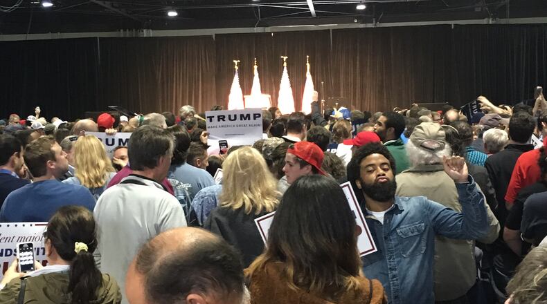 A crowd gathers at Donald Trump's rally at the Georgia World Congress Center.