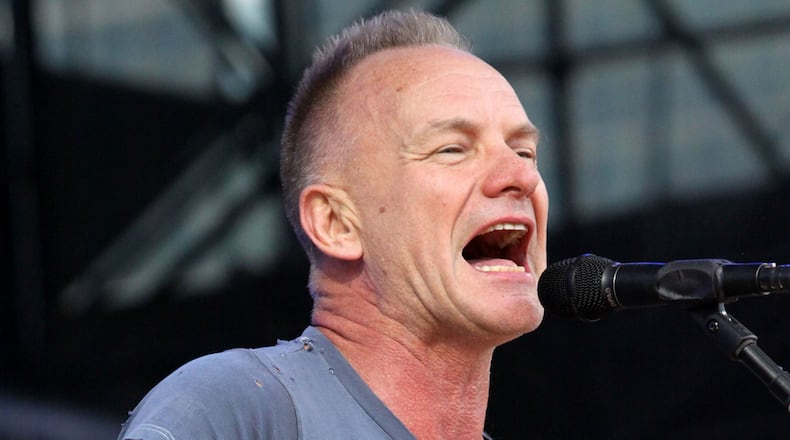 #16 of #21. PLEASE KEEP IN SEQUENTIAL ORDER FOR THE CONTINUITY OF THE GALLERY. -Sting performs on the third day of the Big Dance free concert series for the Final Four weekend on Sunday, April 7, 2013 in Centennial Olympic Park. Robb D.. Cohen /www.RobbsPhotos.com Sting would be inducted as a solo artist. The Police have been in since 2003. Photo: Robb D.Cohen/www.RobbsPhotos.com.