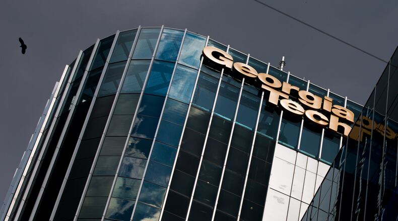 The side of Coda, the latest addition to Technology Square, is shown at the building's grand opening at 756 West Peachtree Street Northwest in downtown Atlanta, Ga., on Thursday, May 23, 2019. (Casey Sykes for The Atlanta Journal-Constitution)