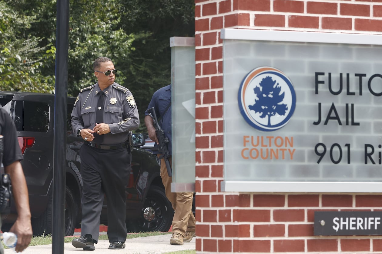 Fulton County Sheriff Pat Labat outside the Fulton County Jail at Rice Street in Atlanta. (Michael Blackshire/AJC)