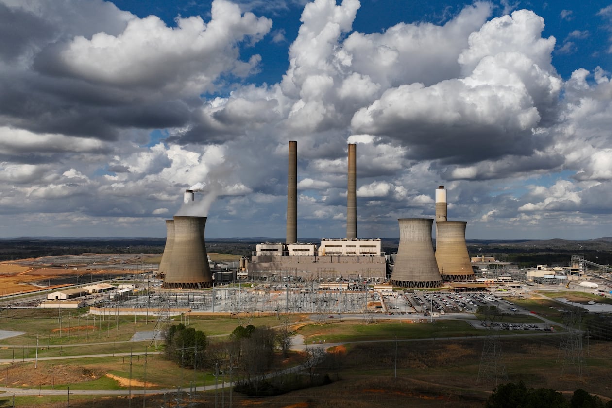 Plant Bowen, a coal-fired power electric plant, is shown near Cartersville, Ga., on Friday, March 6, 2026. (Mike Stewart/AP)