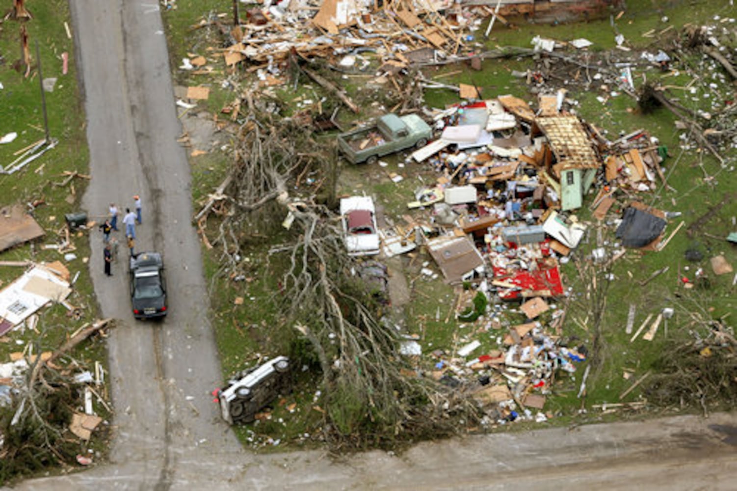 Georgia: Aerial view of tornado aftermath