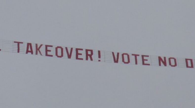 This banner flew over the UGA homecoming game Saturday.