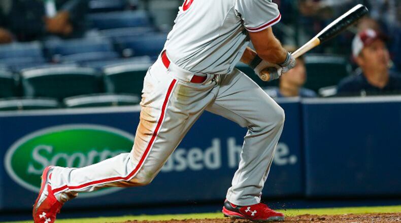 A Turner Field triple for Frenchy. (AP Photo/John Bazemore)