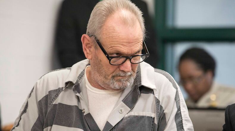 Bill Moore Sr. looks around the courtroom during a preliminary hearing inside the Spalding County law enforcement complex, Thursday, November 30, 2017. Moore and Frankie Gebhardt are being accused of murdering Timothy Coggins in 1983. Coggins, who was 23-years-old when the murder occurred, was allegedly killed for socializing with a white woman.