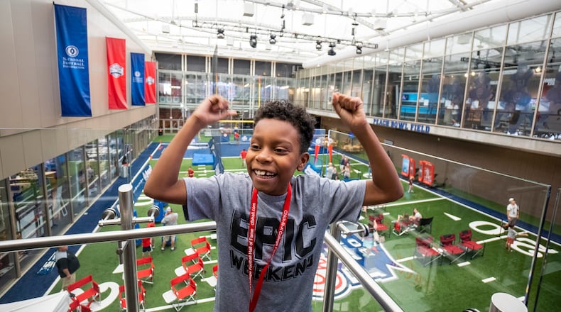 Chick-fil-A Peach Bowl Field at the College Football Hall of Fame offers the thrill of victory for pigskin lovers of all ages.
(Courtesy of the College Football Hall of Fame)