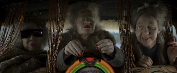 Margaret Cho (from left), Sandra Bernhard and Kristen Schaal as the Gray sisters on Season 2 of Disney+'s "Percy Jackson & the Olympians." (Courtesy of Disney+)