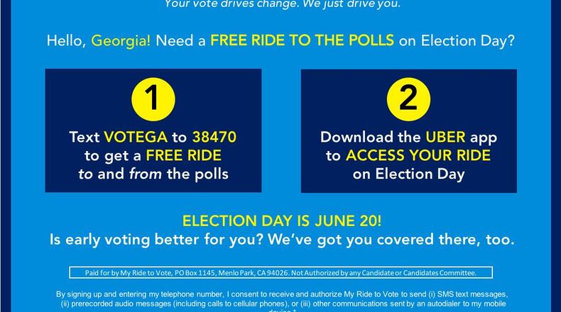 My Ride to Vote is spearheading an effort to give 6th District voters free, nonpartisan rides to the polls, including handing out notecards explaining how to make use of the service. The organization has now also added a hotline for those voters who don’t have mobile phone access or don’t want to use one to get a ride. HANDOUT