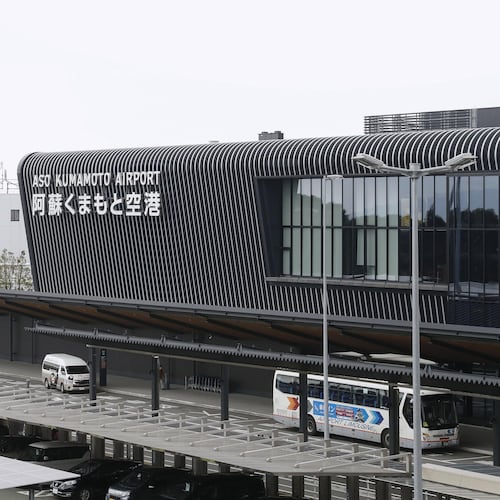 Aso Kumamoto airport is seen in Mashiki, Kumamoto prefecture, western Japan, on Feb. 20, 2024. (Kyodo News via AP)