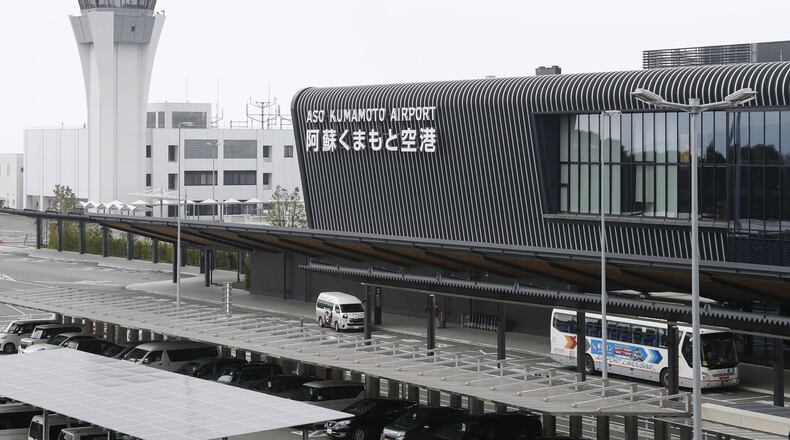 Aso Kumamoto airport is seen in Mashiki, Kumamoto prefecture, western Japan, on Feb. 20, 2024. (Kyodo News via AP)