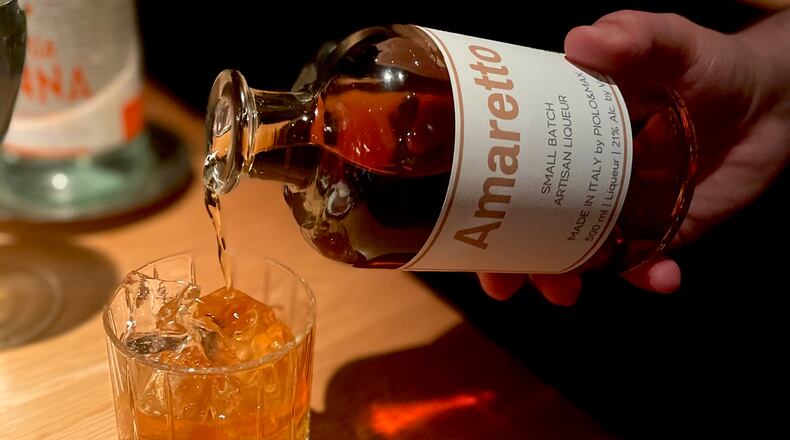 Small batch Piolo & Max Amaretto poured as a digestif at Buckhead's Aria, a suggestion from sommelier Jordan Parker. (Angela Hansberger for The Atlanta Journal-Constitution)