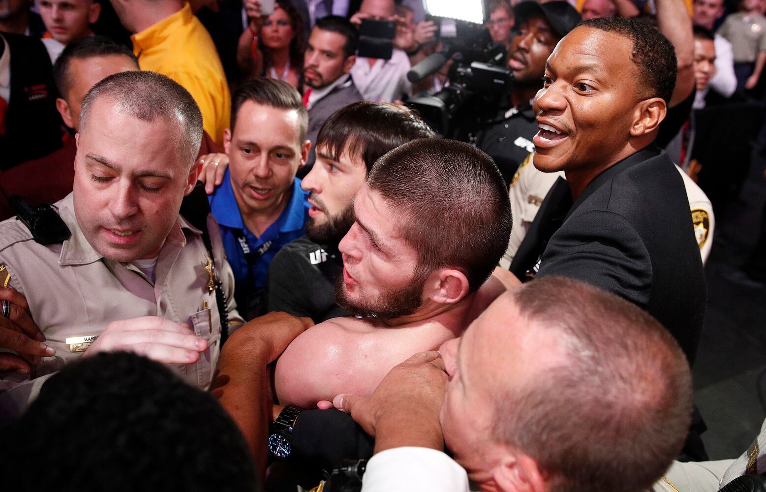 Photos: Brawl at UFC 229 after Nurmagomedov chokes out McGregor