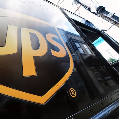 FILE - A United Parcel Service truck makes deliveries in Pittsburgh on June 25, 2025. (AP Photo/Gene J. Puskar, file)