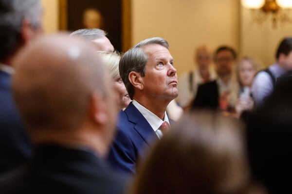 Republican Gov. Brian Kemp benefited from the support of split-ticket voters in 2022 when he ran in a rematch against Democrat Stacey Abrams. Many of those same voters backed Democratic U.S. Sen. Raphael Warnock in his reelection bid against Republican Herschel Walker. (Natrice Miller/ AJC)