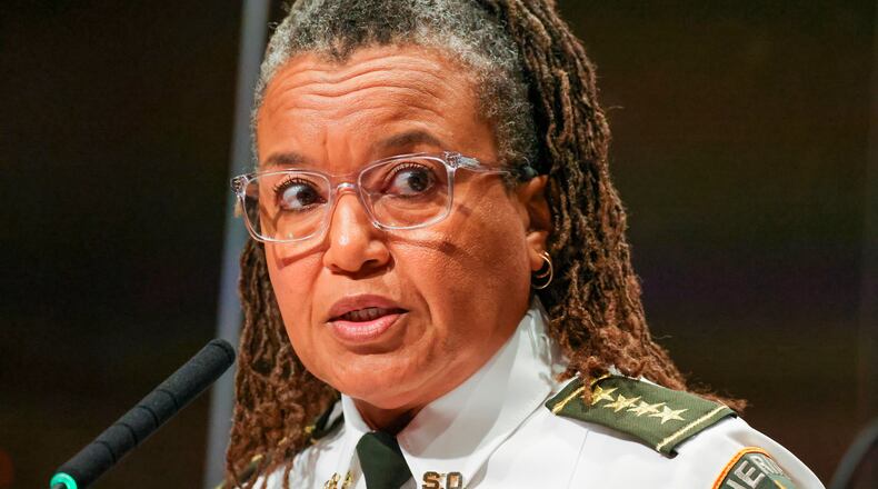 FILE - Sheriff Susan Hutson speaks at a City Council meeting following the escape of 10 inmates from the Orleans Parish Justice Center, at City Hall in New Orleans, May 20, 2025. (Sophia Germer/The Times-Picayune/The New Orleans Advocate via AP, File)