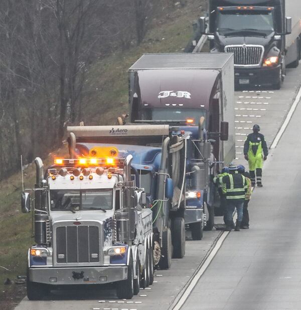 I-85 South was closed for more than two hours Friday morning.