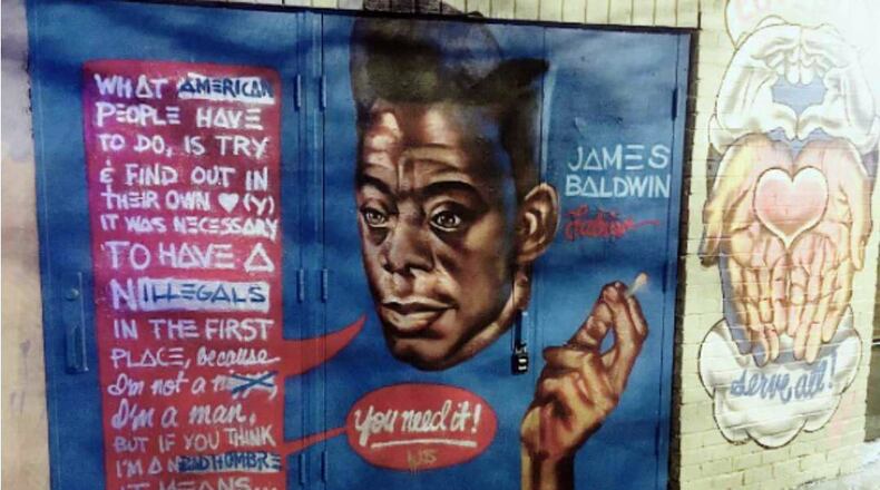 Fabian Williams, also known as "Occasional Superstar," created this mural of author James Baldwin in East Atlanta