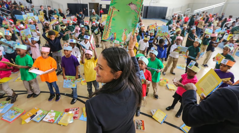 APS Superintendent Dr. Meria Carstarphen and students at Boyd Elementary School at 2210 Perry Blvd NW in Atlanta on Thursday, Dec. 15, 2016.