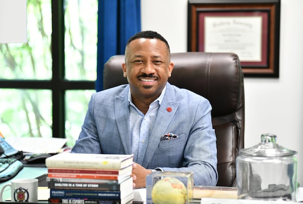 April 21, 2021 Atlanta - Morris Brown's president Dr. Kevin E. James at Morris Brown College on Wednesday, April 21, 2021. (Hyosub Shin / Atlanta Journal-Constitution)