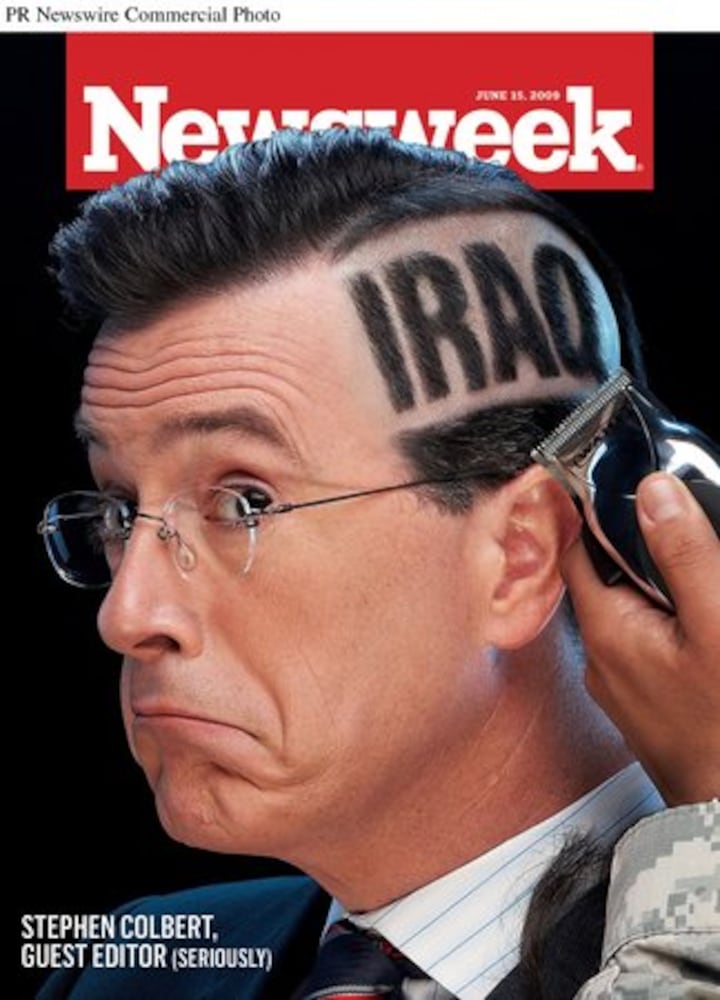 Steven Colbert gets a military haircut