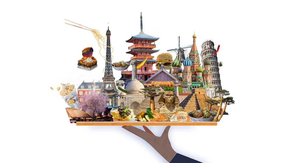 Get ready to plan your international food tour. (Illustration by Jon Reyes)