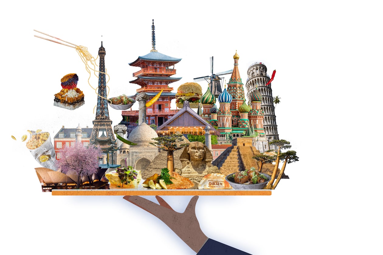 Get ready to plan your international food tour. (Illustration by Jon Reyes)