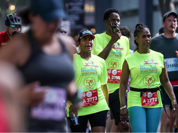 Mayor Keisha Lance Bottoms ran the AJC Peachtree Road Race on Thursday.