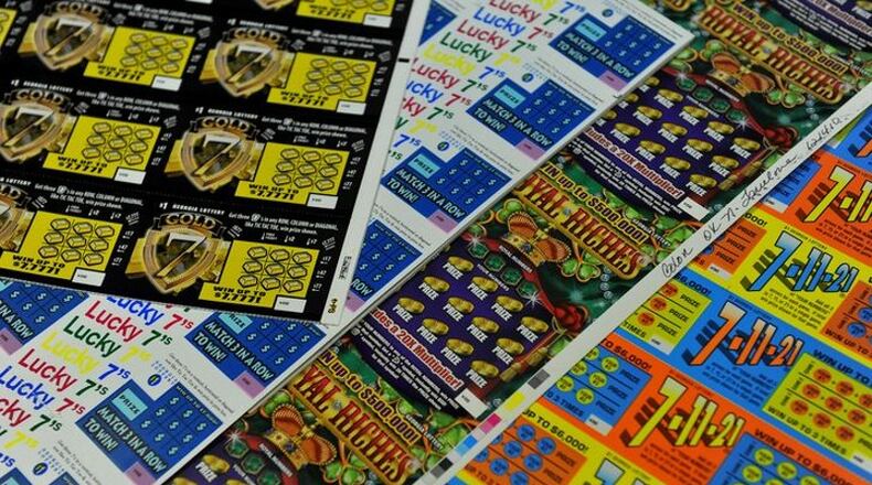 Scratch-off lottery tickets at Scientific Games in Alpharetta. PHOTO: Brant Sanderlin / bsanderlin@ajc.com