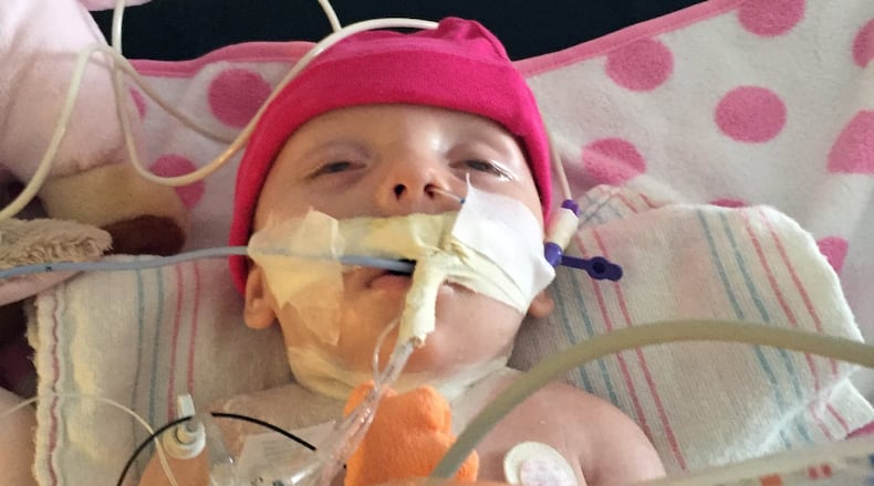 July 14, 2016 - Atlanta - Dinah Paige Whited has been nearly three months on life support at Children’s Heathcare at Egleston. FAMILY PHOTO