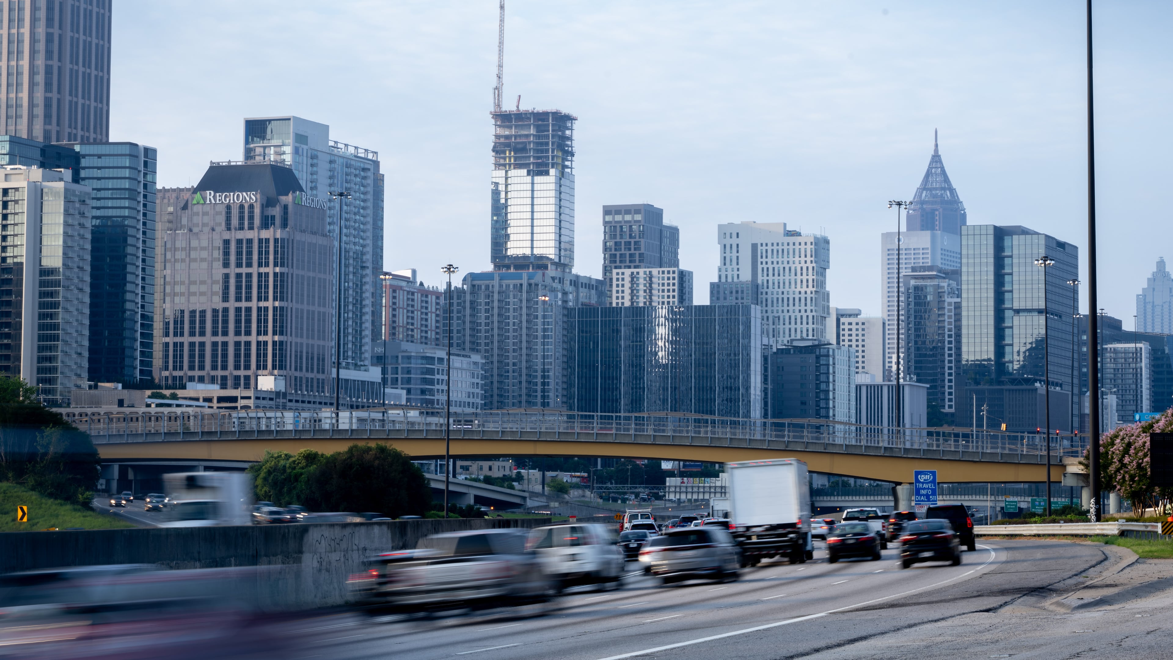 The Atlanta skyline, including the construction of a 60-story skyscraper at 1072 W. Peachtree St. in Midtown, as seen on Friday, June 27, 2025. (Ben Hendren for the AJC)