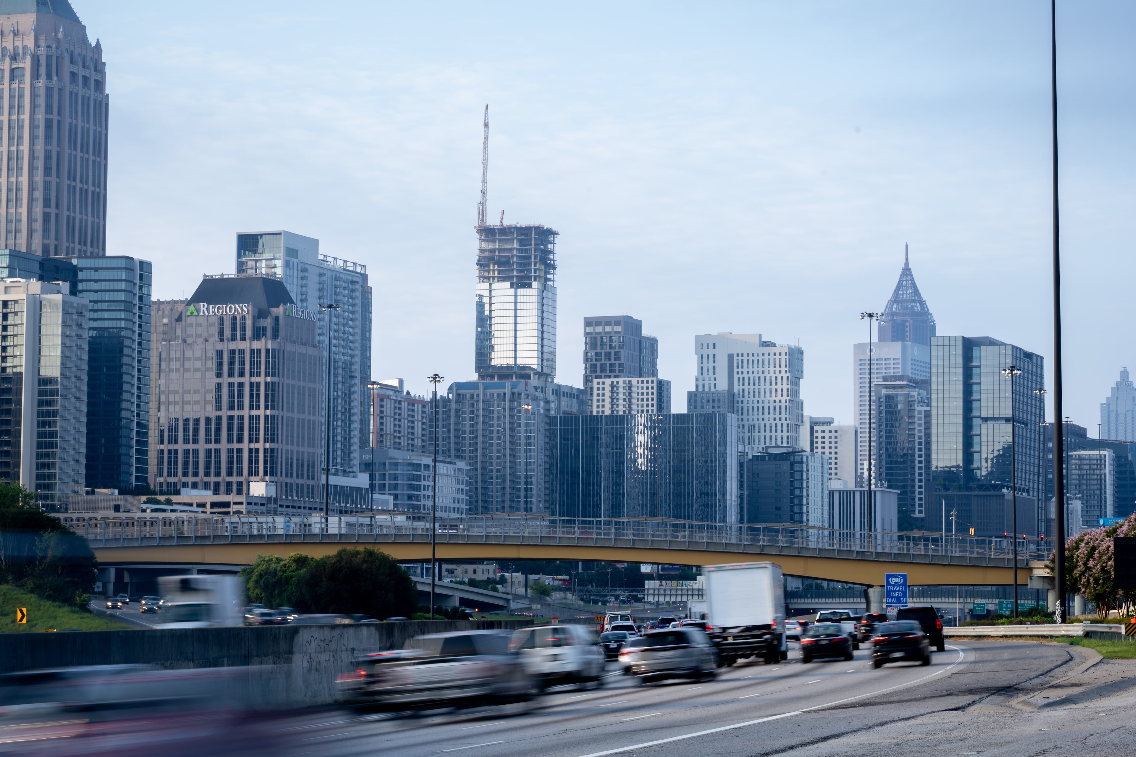 The 60-story tower at 1072 West Peachtree St. is seen under construction on Friday, June 27, 2025. (Ben Hendren for the AJC)