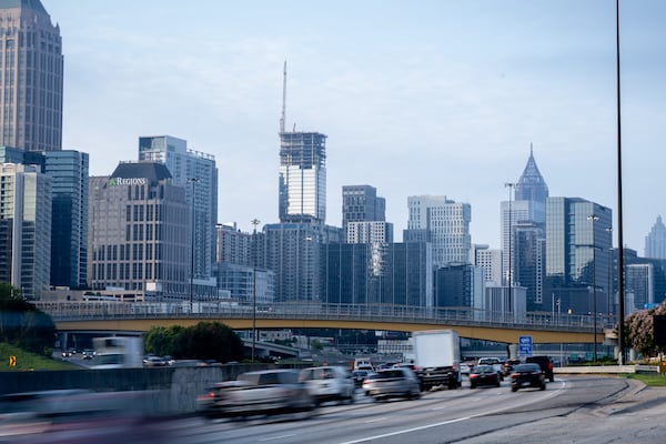 The 60-story tower at 1072 West Peachtree St. is seen under construction on Friday, June 27, 2025. (Ben Hendren for the AJC)