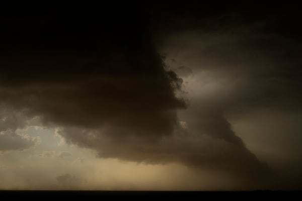 Storm clouds form during a Project ICECHIP operation Friday, June 6, 2025, in Morton, Texas. (AP Photo/Carolyn Kaster)