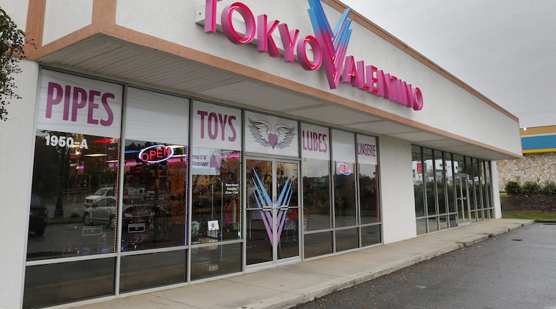 Gwinnett County wants to shutter Tokyo Valentino, which sells sex toys at a store on Pleasant Hill Road near Duluth. BOB ANDRES / BANDRES@AJC.COM