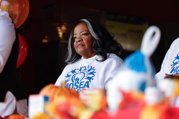 Hosea Helps CEO Elisabeth Omilami shown on Friday, Nov. 7, 2025. Each year, the nonprofit collects donations for the Thanksgiving food drive. (Natrice Miller/ AJC)