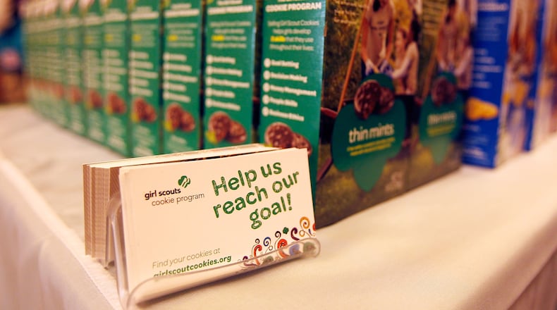 NEW YORK, NY - FEBRUARY 07: Girl Scouts of the USA kicks off National Girl Scout Cookie Weekend at Vanderbilt Hall in Grand Central Terminal on February 7, 2014 in New York City. (Photo by Paul Morigi/Getty Images for Girl Scouts of the USA)