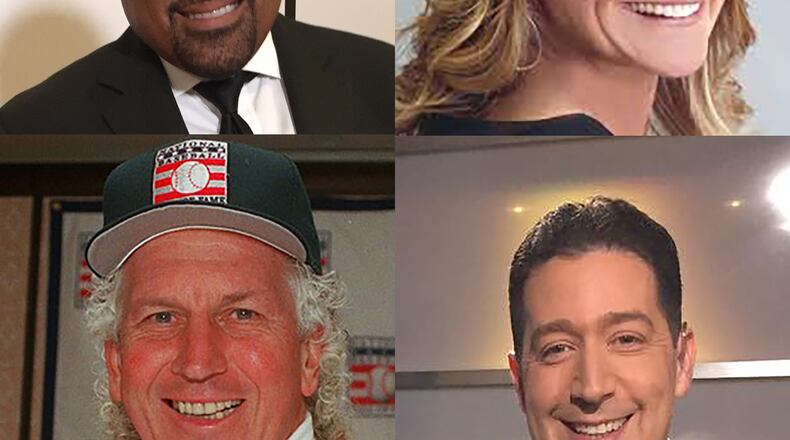 Four notable nominees for the 2017 Georgia Radio Hall of Fame: (starting T-L, going clockwise): Frank Ski, Sabrina Gibbons Copit, Mark Arum, Don Sutton