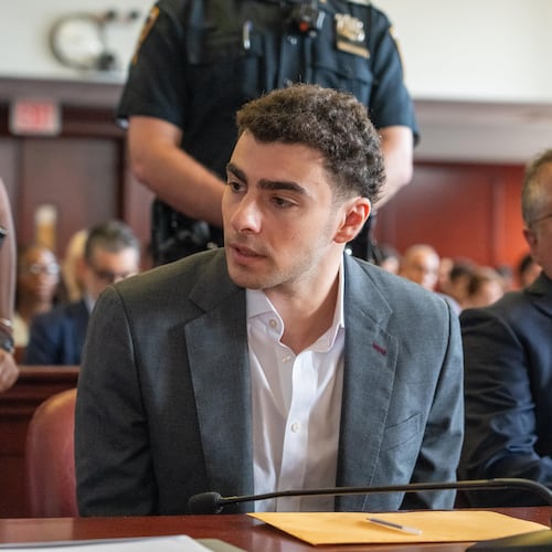 Luigi Mangione appears for a pre-trial hearing at Manhattan Criminal Court in New York, on Tuesday, Aug. 11, 2026. (Steven Hirsch/New York Post via AP, Pool)