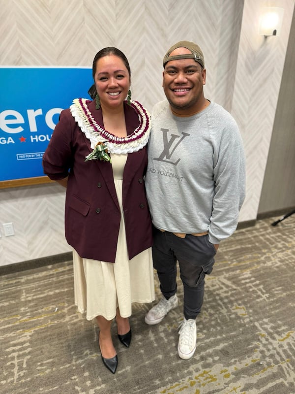 This undated photo shows Utah State Rep. Verona Mauga and Arthur Afa Ah Loo. (Mauga via AP)