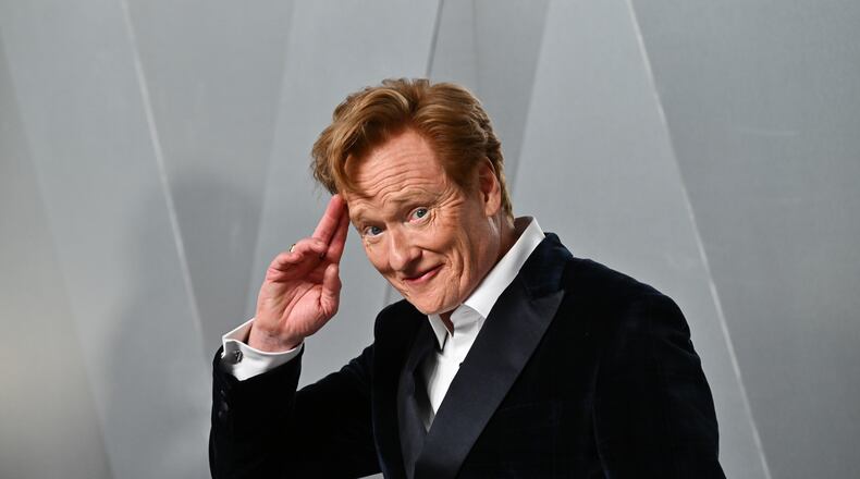 Conan O'Brien arrives at the Vanity Fair Oscar Party on Sunday, March 15, 2026, at the Los Angeles County Museum of Art in Los Angeles. (Photo by Evan Agostini/Invision/AP)