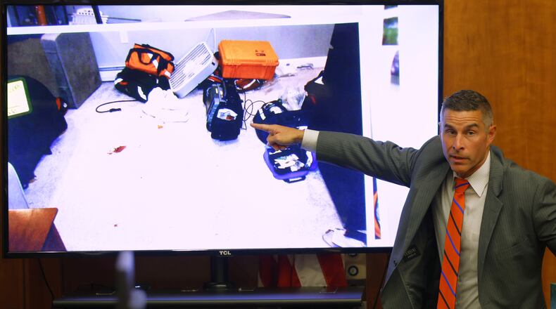 Duxbury firefighter Richard Dwyer testifies during the murder trial for Lindsay Clancy at Plymouth Superior Court in Plymouth, Mass., on Thursday, July 30, 2026. (CJ Gunther/The Boston Herald via AP, Pool)