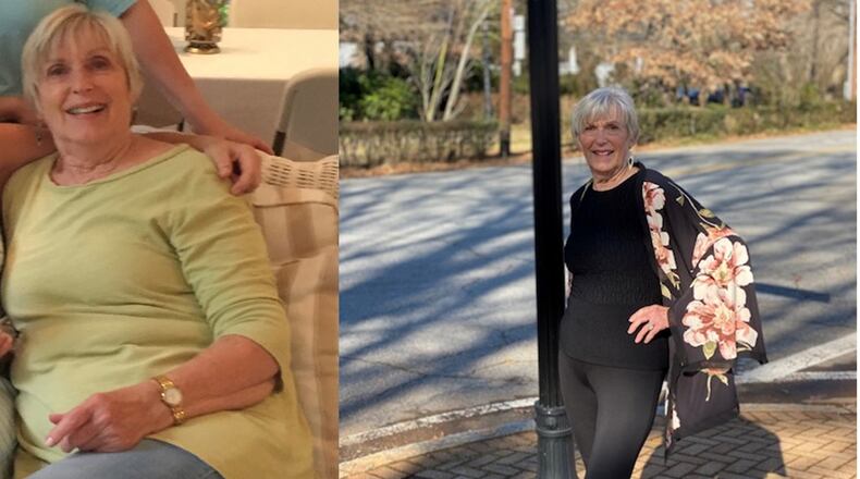 In the photo on the left, taken in 2018, Lou Lou Gassett weighed 171 pounds. In the photo on the right, taken this month, she weighed 135 pounds. (Photos contributed by Lou Lou Gassett)