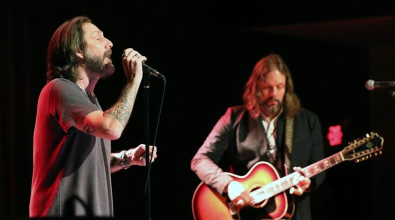 Chris (left) and Rich Robinson of The Black Crowes perform an intimate show as Brothers of a Feather at Terminal West in February 2020.