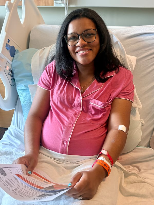 Zyda Mellon received her Post-Birth Alert bracelet last month when she gave birth to her second child. (Courtesy of Piedmont Augusta)
