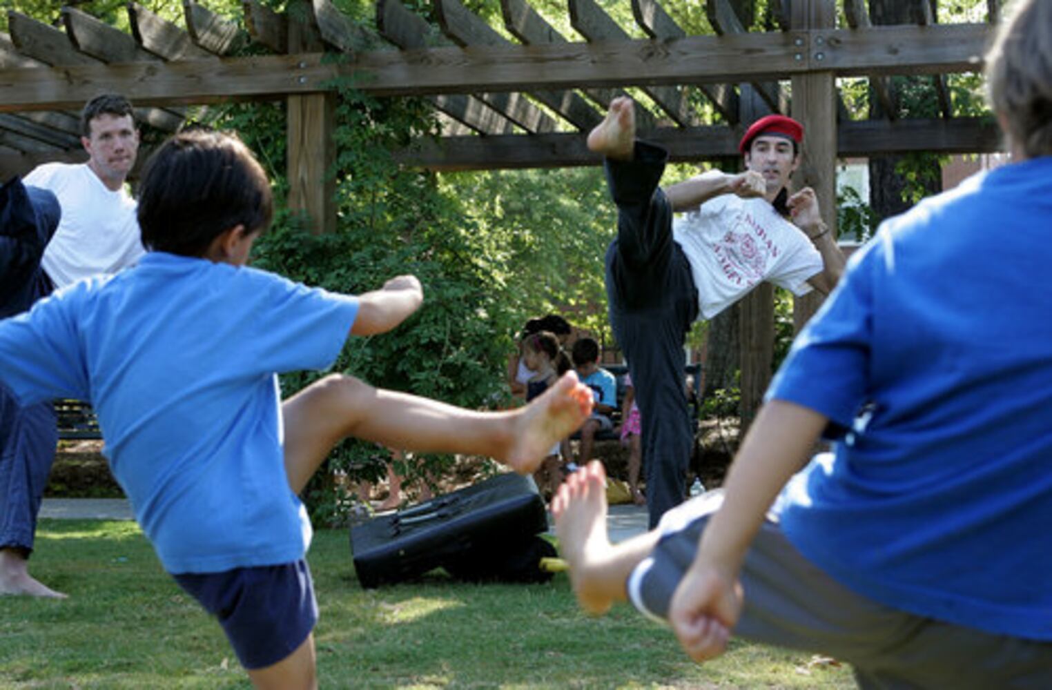 Learning Kung Fu a kick for little ones