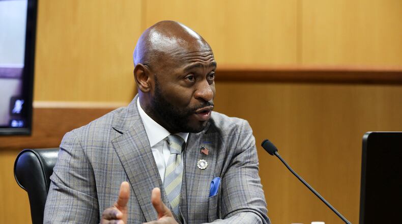 Fulton County Special Prosecutor Nathan Wade testifies during a hearing in the case of the State of Georgia v. Donald John Trump at the Fulton County Courthouse on Thursday, Feb. 15, 2024 in Atlanta. (Alyssa Pointer/Pool/Getty Images/TNS)