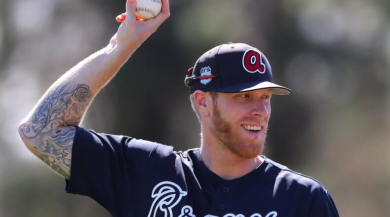 Mike Foltynewicz swapped places with R.A. Dickey and will start Friday at Pittsburgh, so that Dickey won’t have to pitch in cold and potentially snowy conditions that are unfavorable for a knuckleball. Dickey is now set to make his Braves regular-season debut Saturday. (Curtis Compton/ccompton@ajc.com)